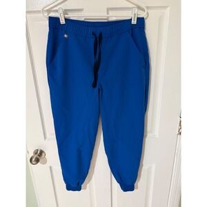 FIGS Zamorra Jogger Scrub Pants Royal Blue Elastic Waist Drawstring